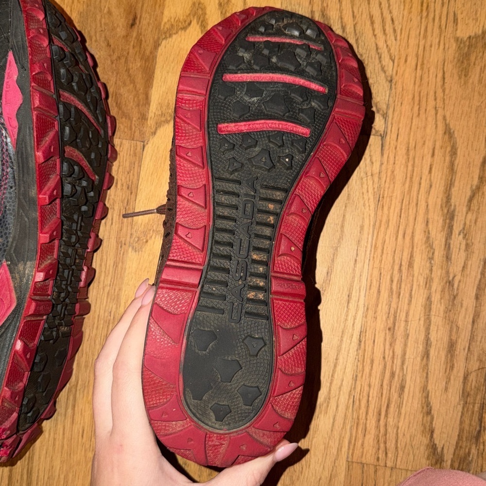 Brown and Black Athletic Sneakers with Pink Accents - Picture 3 of 3